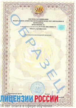 Образец сертификата соответствия (приложение) Грозный Сертификат ISO 22000